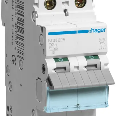 Disgiuntore Hager MCB 2P 415V tipo D 25A Icn 10kA Icu 15kA 2UM 
