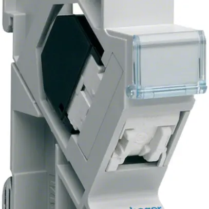 Module patch cat.5e RJ45 TP/u + support pour rail DIN 1  4 pièces 