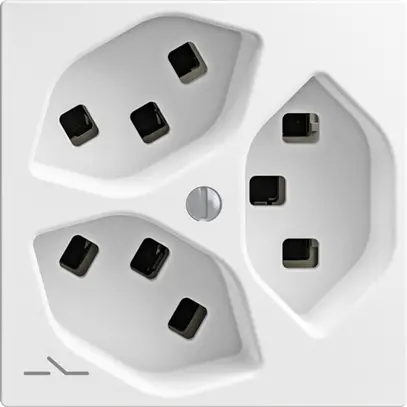 Prise 3×T23 Feller EDIZIOdue F, 1×séparé, bornes enfichables, blanc 