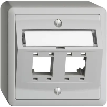 Kit de montage AP Edue, avec capot d.sortie oblique, pour 2×RJ45, gris clair 