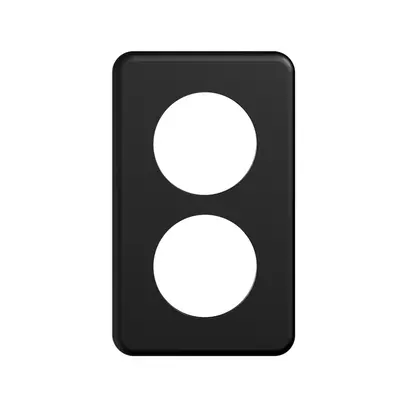 Plaque de recouvrement STANDARDdue 2×1 2×Ø50, noir 