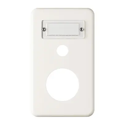 Plaque de recouvrement grd.I-I blanc, avec porte-étiquette 