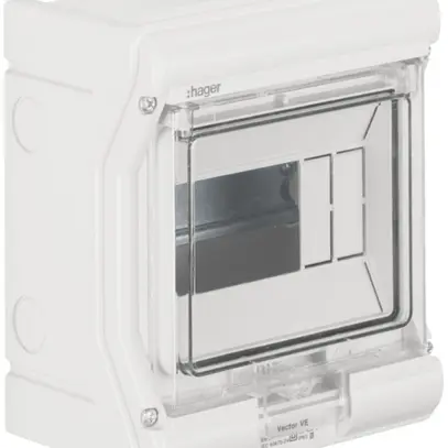 Coffret de distribution AP Hager vector 1 rangée 6UM IP65 165×190×113mm 