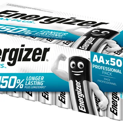 Pile alcaline Energizer Max Plus AA LR6 1.5V box à 50 pièces 