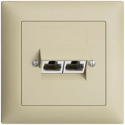 Presa INC 2×RJ45/s 8P sep.EDIZIOdue vanille, ITplus 