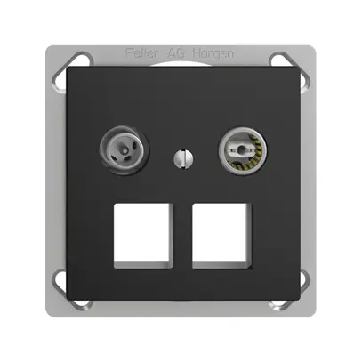 Prise multimédia 11dB INC Edue FM.TE, prise terminale/passage 2×RJ45 Keystone no 