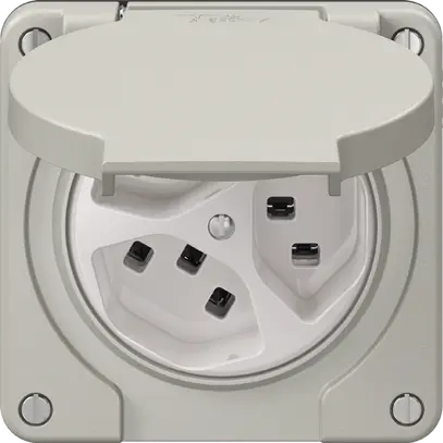 Prise NEVO N.CO, 3×T23, IP21, gris clair 