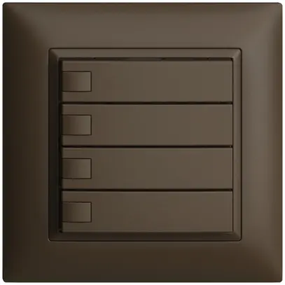 Poussoir univ. ENC 4×1t bornes enf. EDIZIOdue coffee, sans LED 