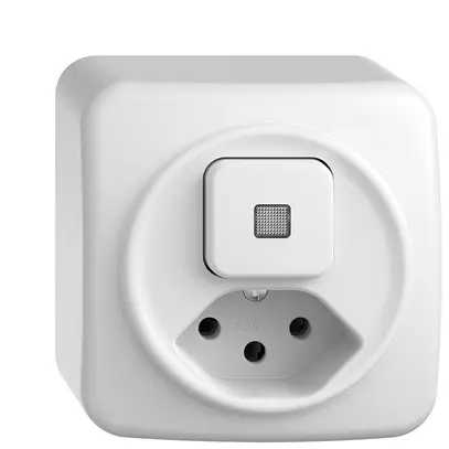 Comb. lum. AP A-R/1L+T13 STANDARDdue bianco, con lente, LED giallo 