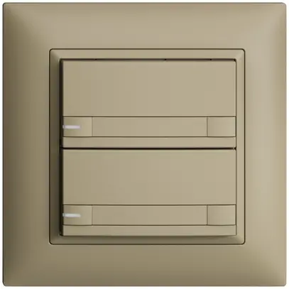 Poussoir ENC KNX 2× EDIZIOdue colore sand RGB avec LED avec insert papier 