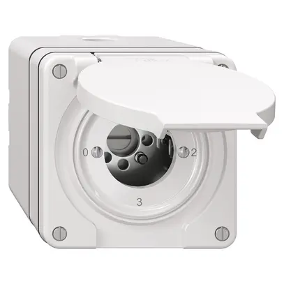 Interrupteur rotatif NAP NEVO, 5/2L, sans cylindre, KS, 0-1-2-3, blanc 