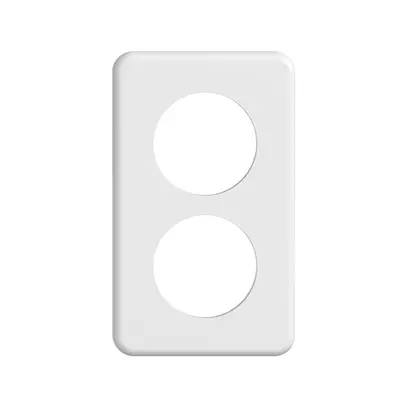 Plaque de recouvrement STANDARDdue 2×1 2×Ø50, blanc 