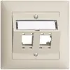 UP-Montageset EDIZIOdue, mit Schrägauslasshaube, für 2×RJ45, crema 