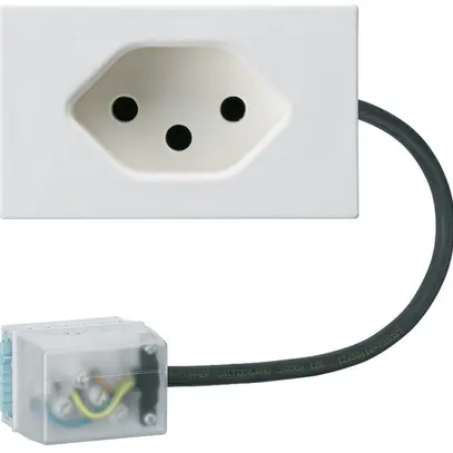 Presa INS 1×tipo 13 Hager FLF per cavo piatto Ecobus power L2 bianco 