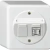 Scatola di raccordo AP basico cat.6 1RJ45/s bianco 