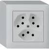 Prise AP kallysto 3×T13 gris clair avec sécurité enfants 