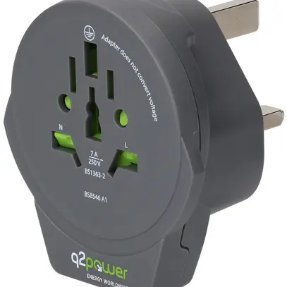 Spina d'adattazione MH q2power WORLD to UK 1×USB 