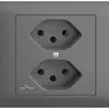 Prise INC EDIZIOdue 2×T13 gris foncé 1×S 