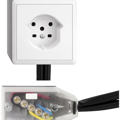 Prise AP EDIZIOdue T15 blanc Snap pour câble plat Technofil 