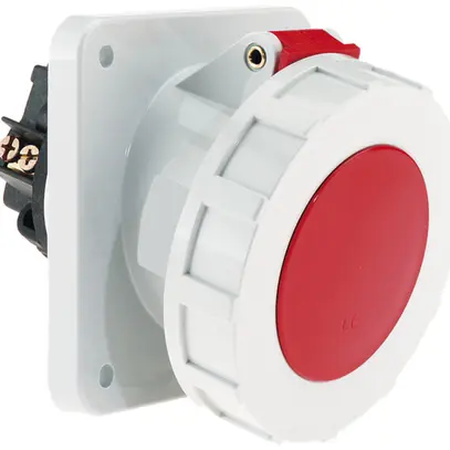 Presa INS CEE Bals 5P 125A 400V 6h rosso IP67 nich.MV obliq. 