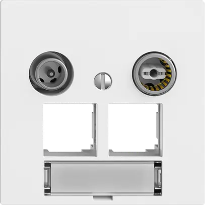 Prise multimédia EDIZIOdue F EASYNET 11dB, pour 2×RJ45 S-One, blanc 