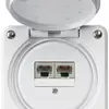 UP-Anschlussdose robusto IP55 weiss 2×RJ45/s UKV getrennt für Kombination 
