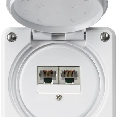 Scatola di raccordo INC robusto IP55 bianco 2×RJ45/s CUC separate p.combinazione 