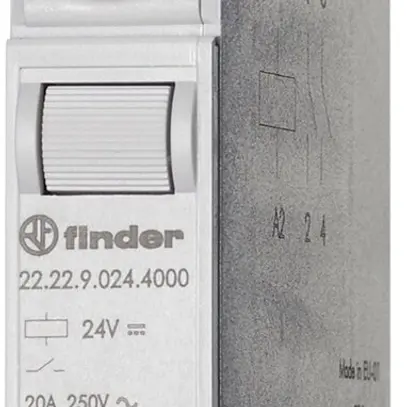 Relè di comando AMD Finder 22.22, 2Ch 20A/110VDC AgSnO2 1850Ω 1.25W, 1UM 