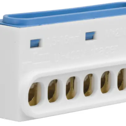 Borne de neutre Hager gamma 7-fois bleu 