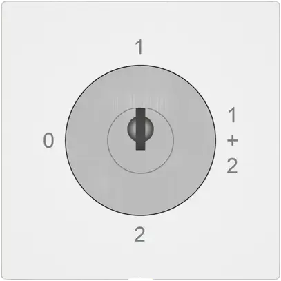 Drehschalter EDIZIO.liv SNAPFIX® 1/1L Schloss 2 Schlüsseln 4 Abzugstellen ws 