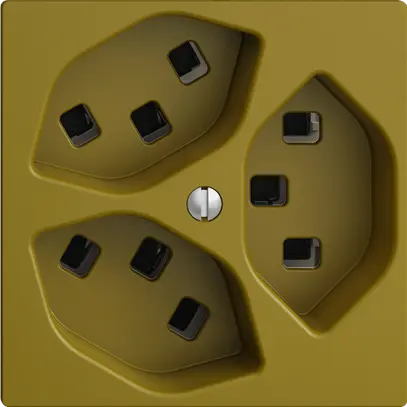 Prise EDIZIOdue 3×T23 olive 16A, avec bornes enf. 