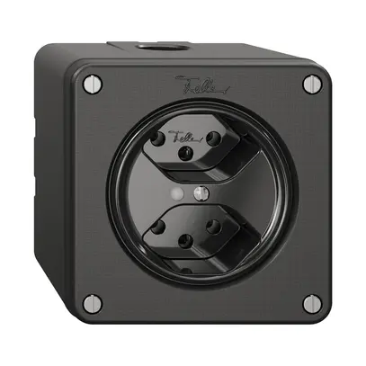 Presa NAPU NEVO, 2×T13, c.LED, nero 