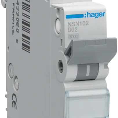 Disgiuntore Hager MCB 1P 415V tipo D 2A 1UM 