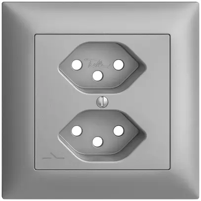 Kit frontal EDIZIOdue silver 88×88mm 2×T13/1 