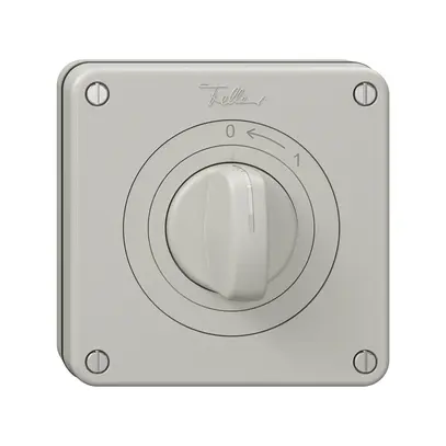 Contatto rotativo NUP NEVO, con manopola, KS, 0 <- 1, grigio chiaro 