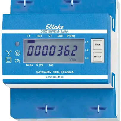 Contatore energia AMD Eltako DSZ15WDM MID, convertitore 3×5A calibrato M-Bus 
