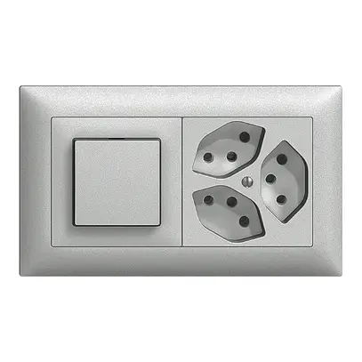 Combinazione INC EDIZIOdue 3/1P +3×T13 silver, orizzontale 