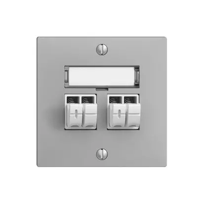 Presa audio Push Type EDIZIOdue F, 2×, kit di dicitura, silver 