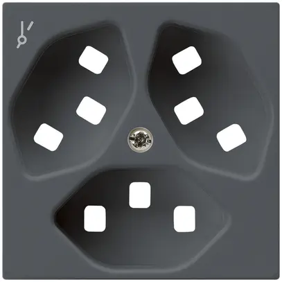 Piastra frontale per presa Hager kallysto 3×T23 1×S H antracite 