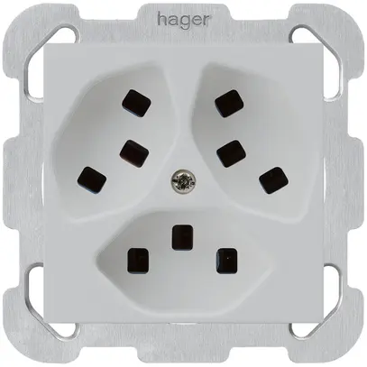 Presa INC Hager kallysto 3×T23 B grigio chiaro 