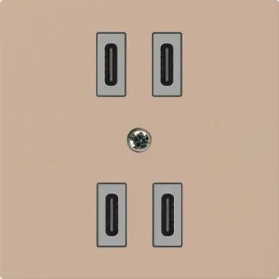 Prise de charge USB Hager kallysto 2×C-C 2×20W ou 4×10W 5V 60×60mm beige 