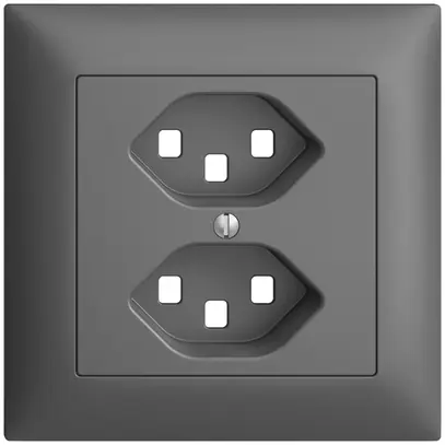 UP-Frontset EDIZIOdue dunkelgrau 88×88mm 2×T23 
