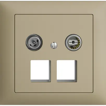 Prise multimédia 15dB INC Edue FKE, prise de passage, pour 2×RJ45 Keystone, sand 