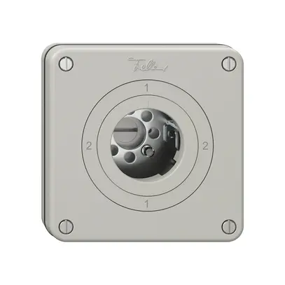 NUPU-Drehschalter NEVO, 3/2L, ohne Zylinder, KS, 2-1-2-1, lichtgrau 