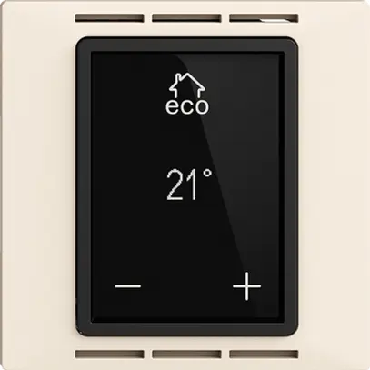 Thermostat d'ambiance EDIZIOdue F crema, écran, réglage chauffage sol/ambiance 