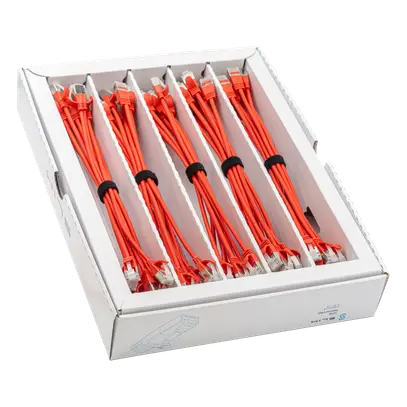 Cavo patch SLIM: 25cm, rosso, 50 pezzi Cat.6A, U/FTP, jack non infrangibile 