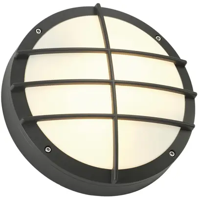 Lampada a muro SLV BULAN GRID, 2×E27 25W tonda IP44 antracite 