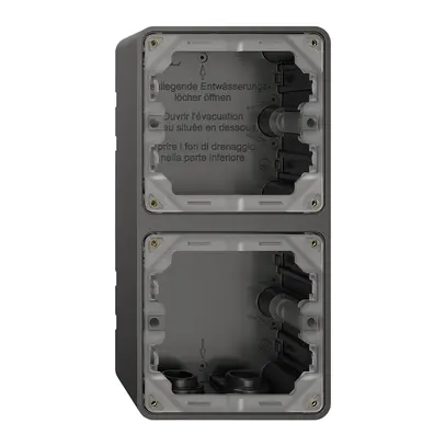 Partie inférieure d.boîtier NAP NEVO, 2×1, a.joint, H=54mm, 3×M20, 187×87mm, no 