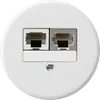Insert pour boîte ENC basico 2×RJ45s+u séparé blanc 