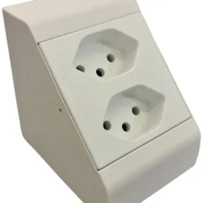 Presa AP 2×tipo 13 JANUS 10A 250V senza cavo in materia sintetica bianco 